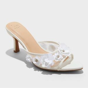 A New Day White Heels Open-Toe Stiletto